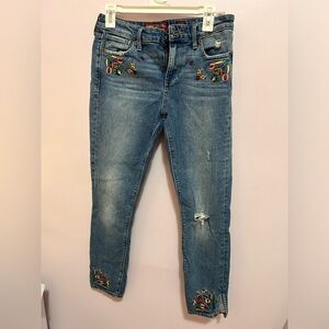 LUCKY BRAND embroidered jeans with side slit